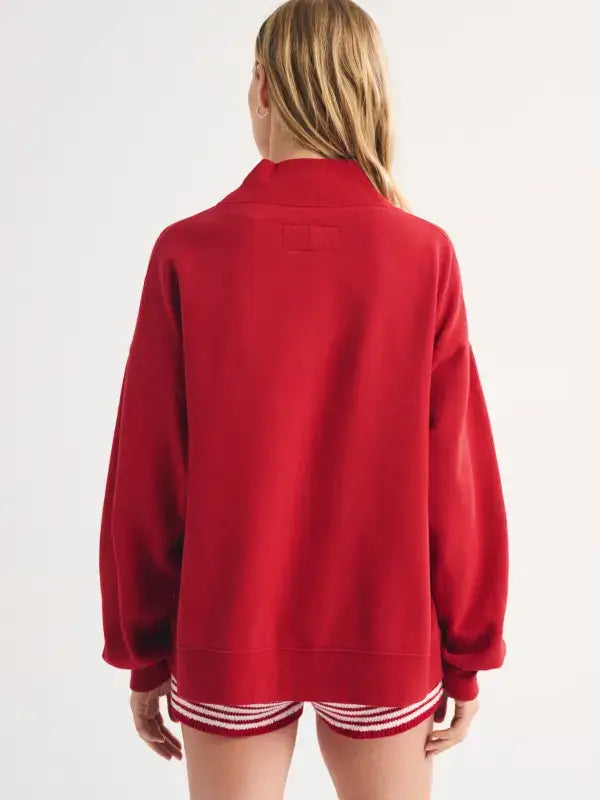 49ers Abercrombie Funnel Neck Red Sweatshirt