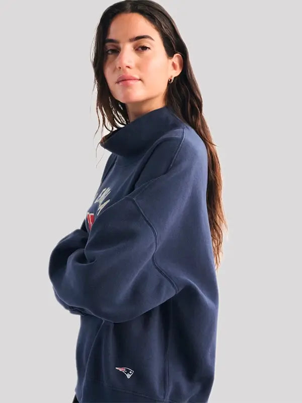 Abercrombie Patriots Mock Neck Navy Sweatshirt
