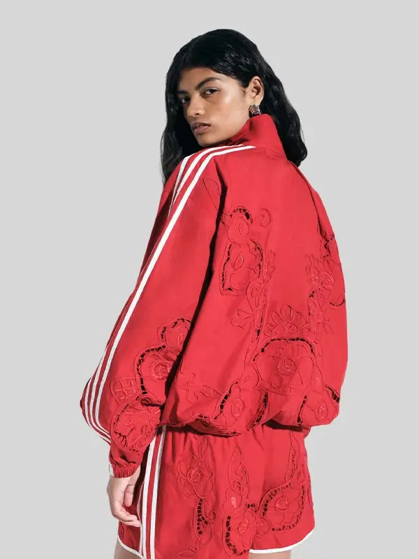 Adidas ASOS Oversized Cutwork Track Red Jacket
