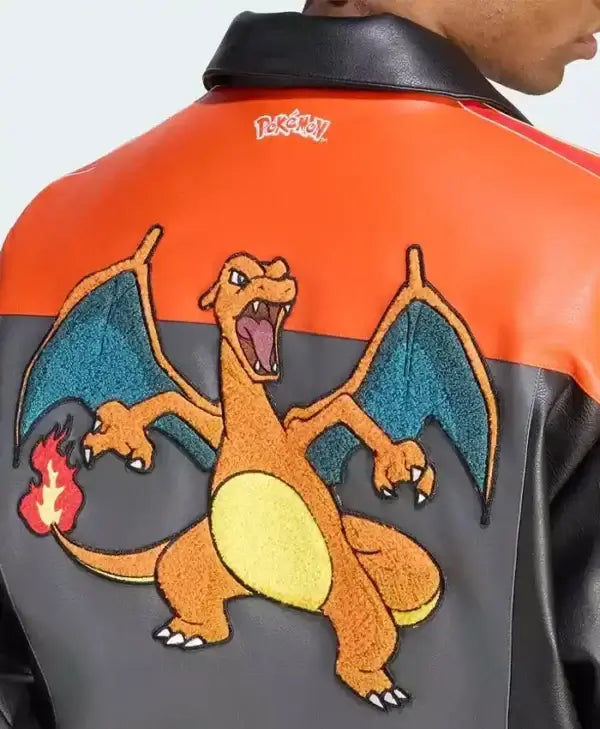 Adidas Pokémon Charizard 8 Ball Black & Orange Jacket 