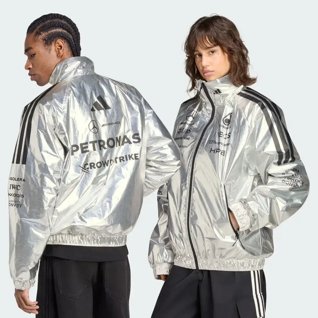 Adidas x  AMG Petronas F1 Team Silver Pro Jacket For Men & Women