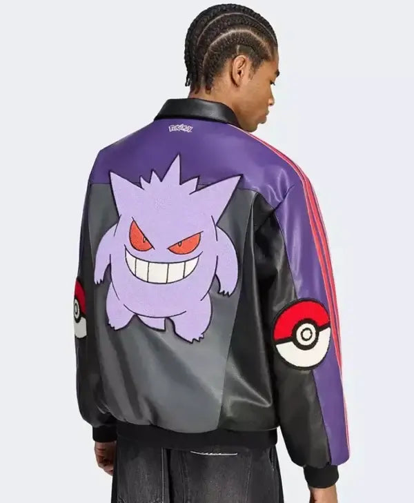 Adidas x Pokémon Gengar 8 Ball Purple & Black Jacket 