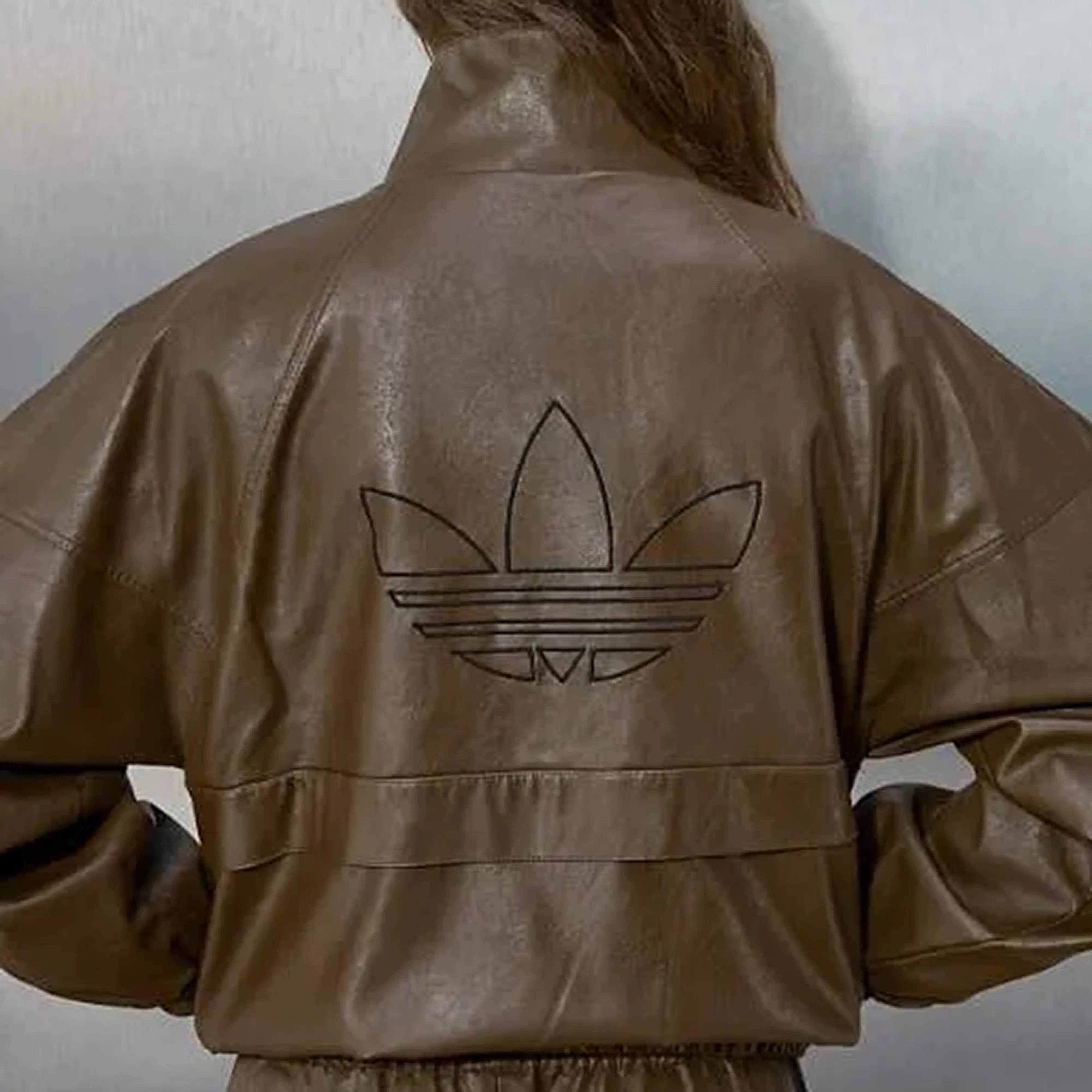 Adidas inspired leather jacket