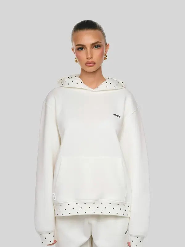Amare Polka Dot White Hoodie