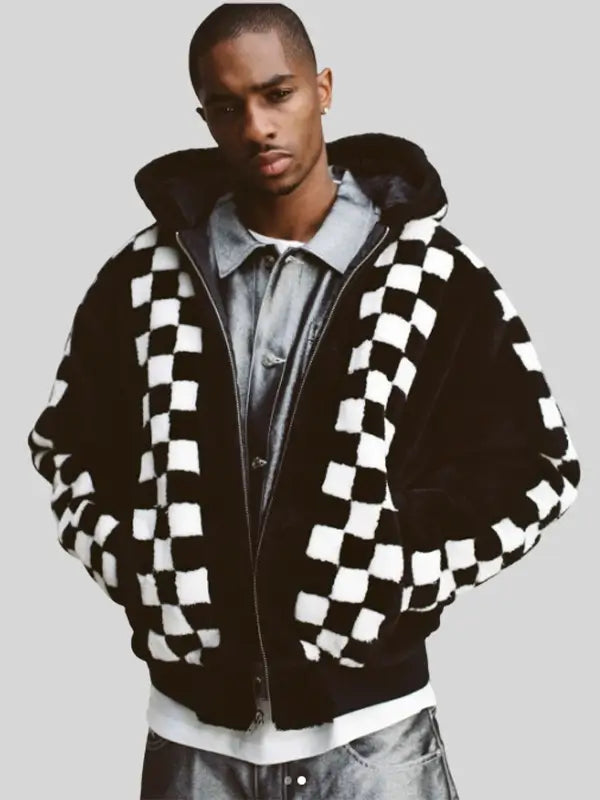 Awake NY Fuzzy Faux-Fur Black Hoodie