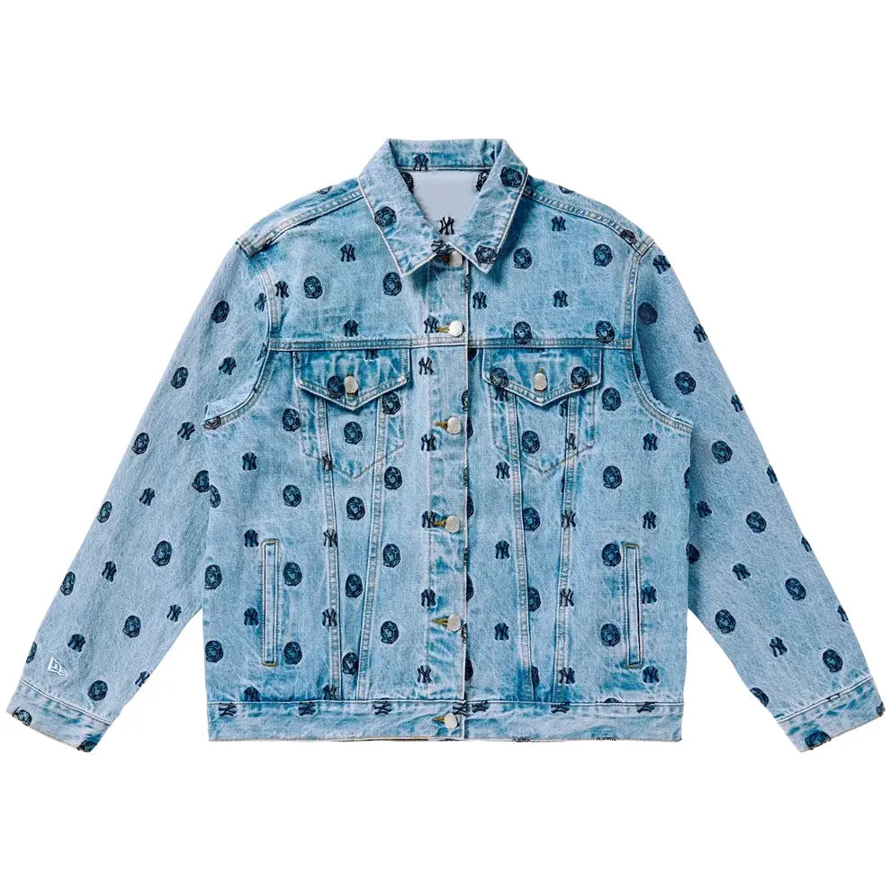 Billionaire Boys Club x New York Yankees Black Denim Trucker Jacket For Men & Women