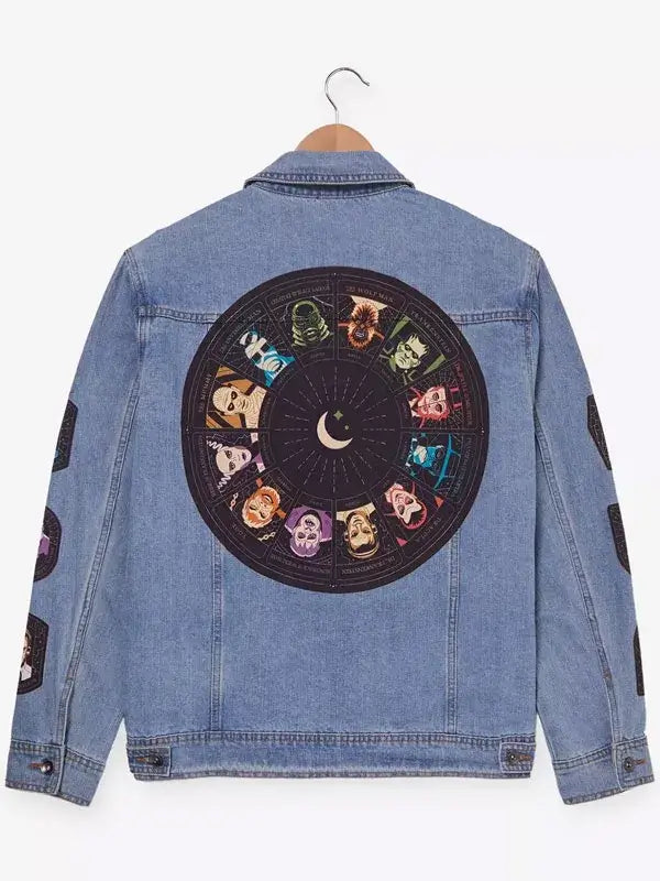 Dark Zodiac Universal Monsters Icons Blue  Denim Jacket
