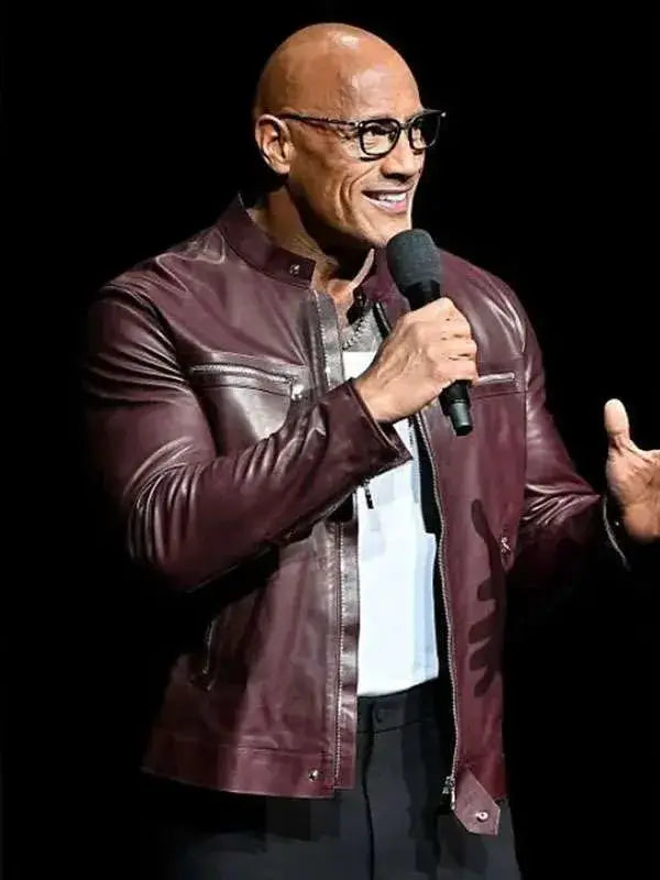 Dwayne Johnson Jumanji Open World Burgundy Jacket
