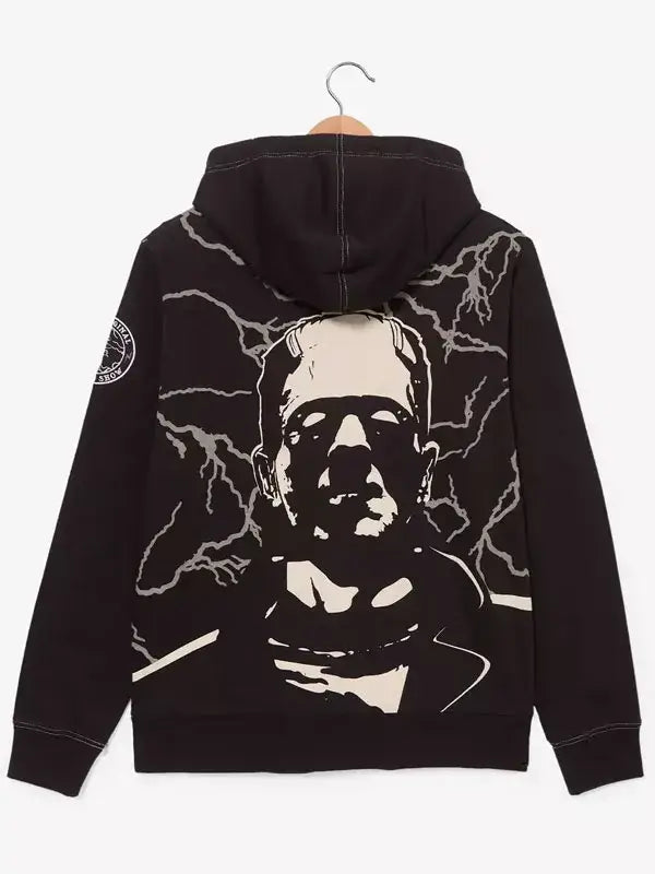 Frankenstein Universal Monsters Tonal Black Hooded Jacket