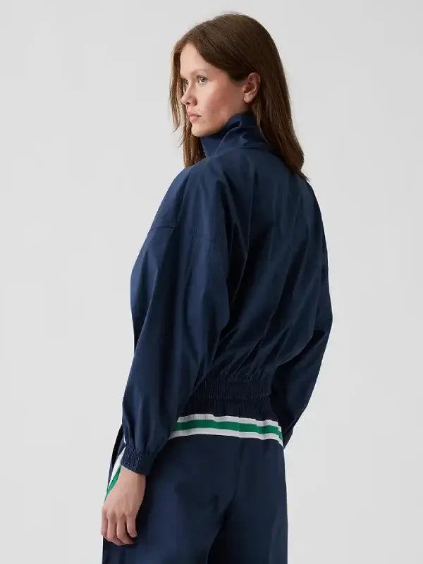 Gap × Malbon Textured Poplin Navy Windbreaker Jacket