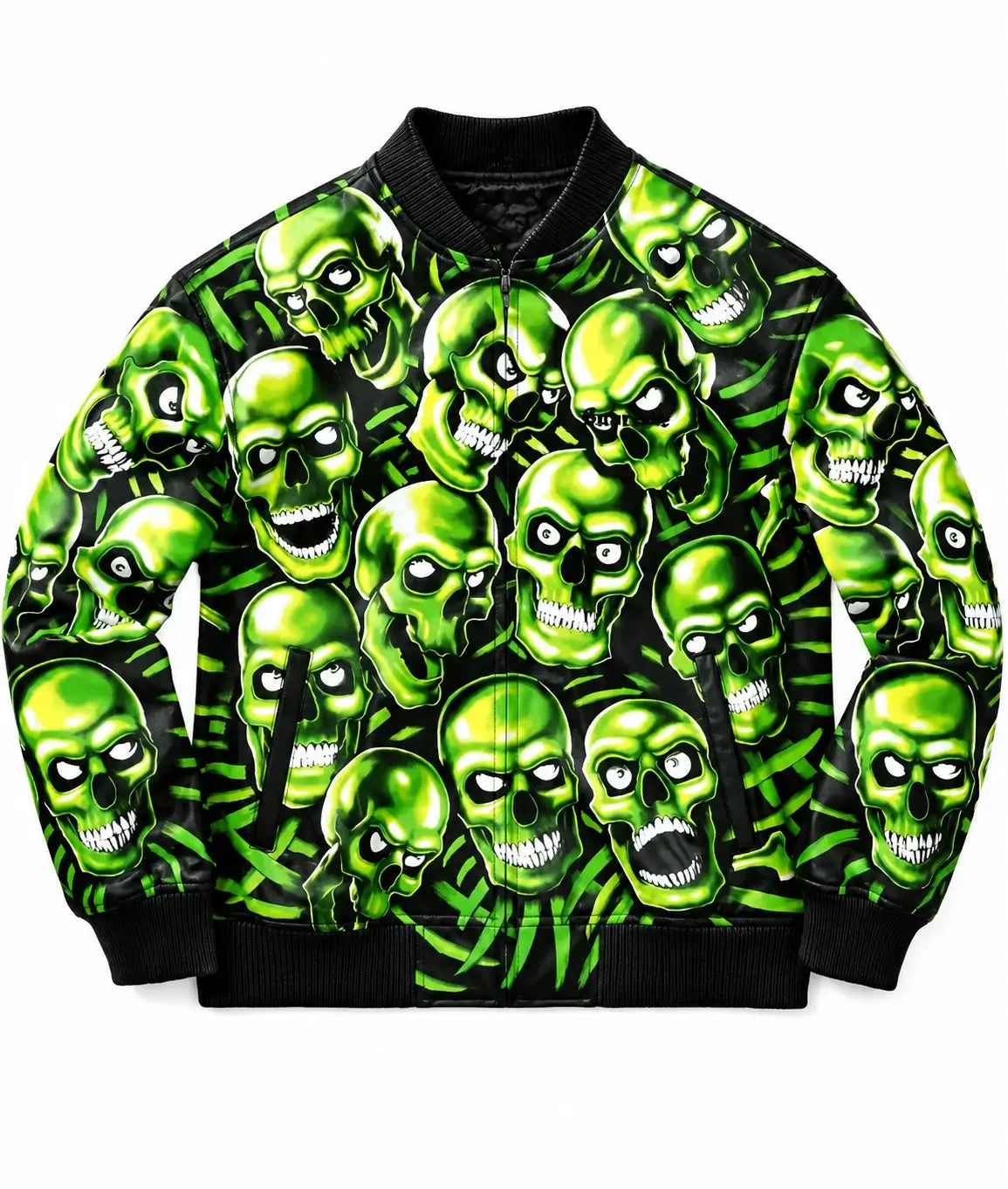 Halloween Skull Pile Bomber Jacket