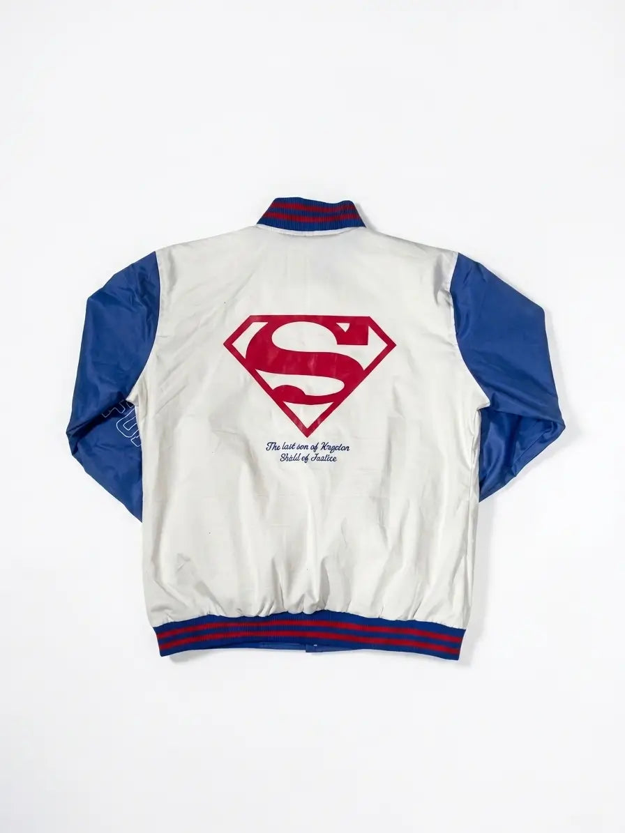 DC Comics Superman Icons White & Blue Varsity Jacket