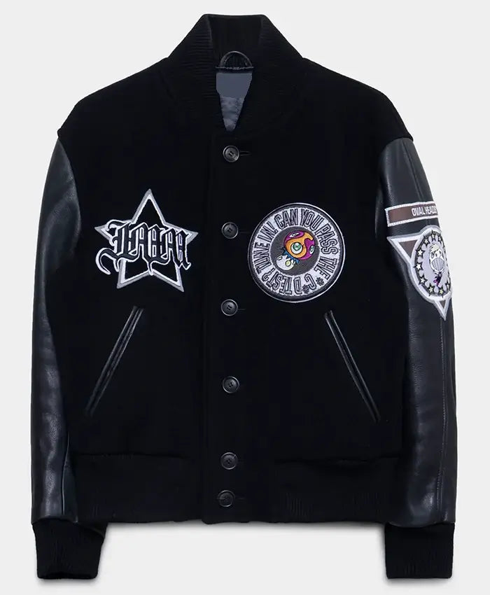 Issey Miyake × Murakami Takashi Black Varsity Jacket