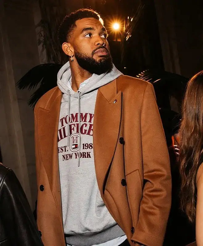 Karl-Anthony Towns Fashion Show Brown Coat