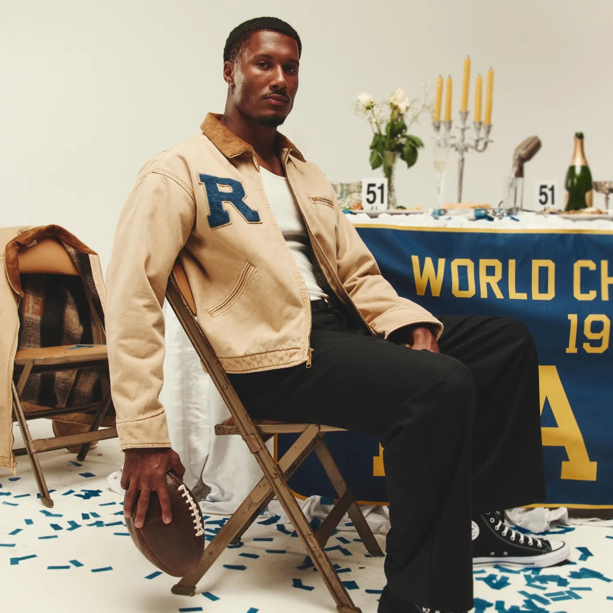 LA Rams x Elwood 1951 World Champions Beige Jacket
