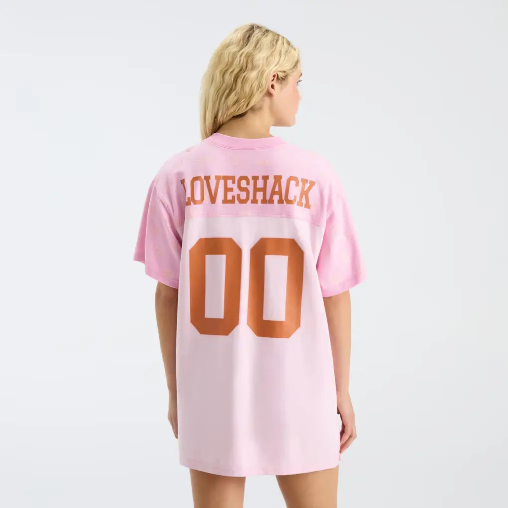 LoveShackFancy Varsity Crush Pink Jersey Dress