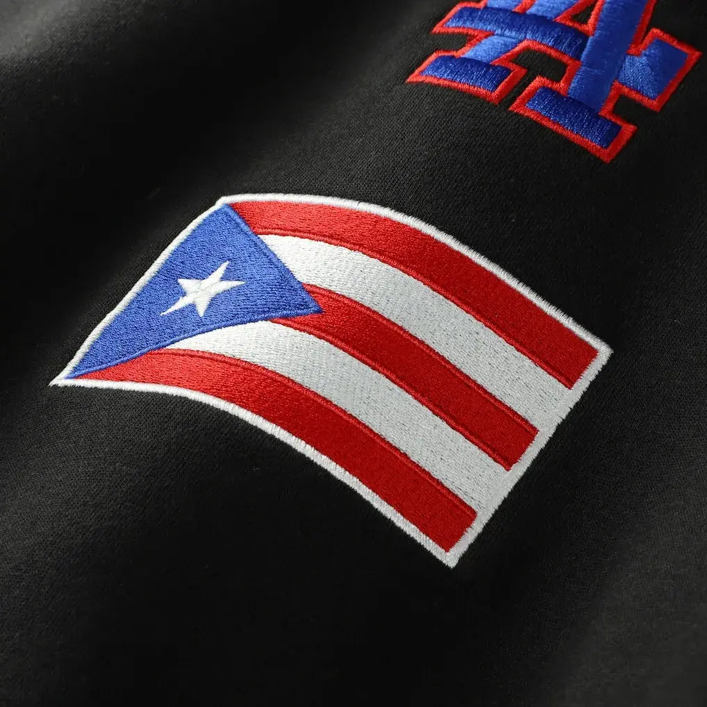 Men's Los Angeles Dodgers New Era Black Puerto Rico Hoodie