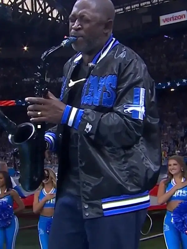 Mike Phillips Detroit Lions Black Satin Jacket