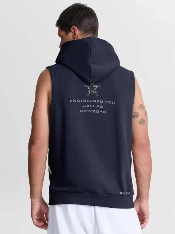 Nike Dallas Cowboys Sideline Sleeveless Navy Hoodie