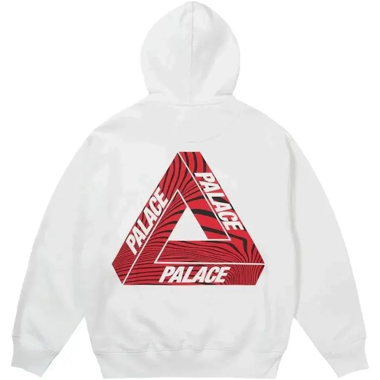 Palace Tri-Vortex White Hoodie  For Men & Women