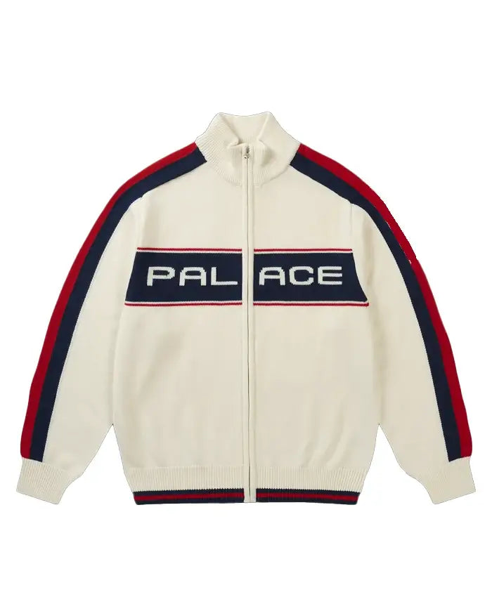 Palace Men's Easy Funnel Knit Soft White Jacket