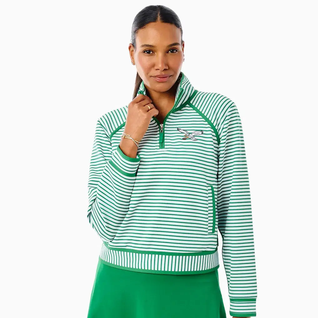 Philadelphia Eagles Addison Bay Quarter-Zip Pullover Sweatshirt