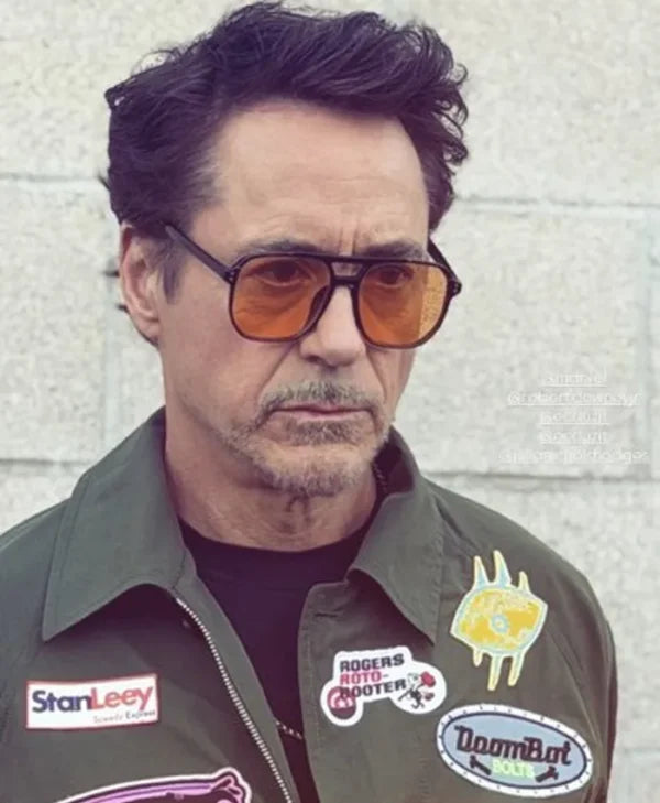 Robert Downey Jr. 2026 Green Patch Jacket