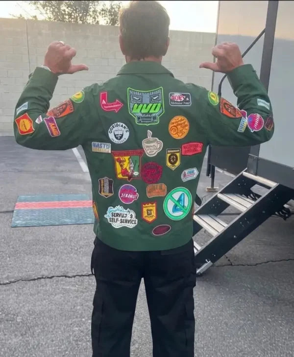 Robert Downey Jr. 2026 Green Patch Jacket
