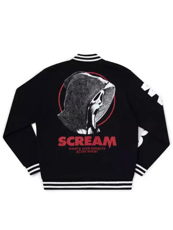 Scream Black x Ghost Face Varsity Jacket