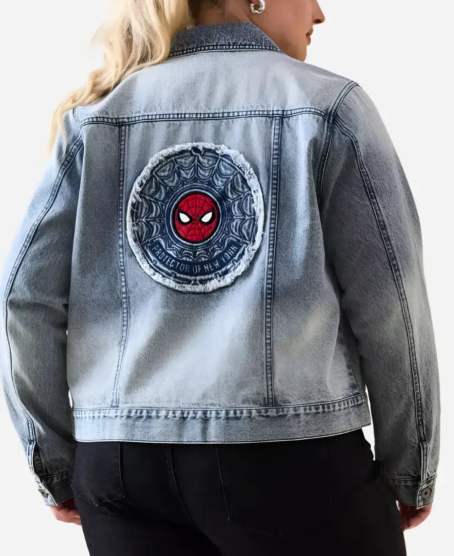 Spider-Man Brand New Day Embroidered Patches Denim Blue Jacket