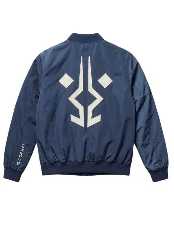 Star Wars Ahsoka Print  Blue Bomber Jacket