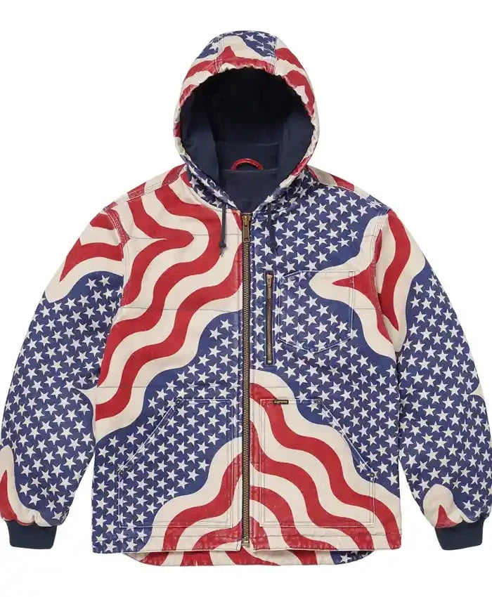 Supreme SS26 Flag Quilted Hooded Jacket