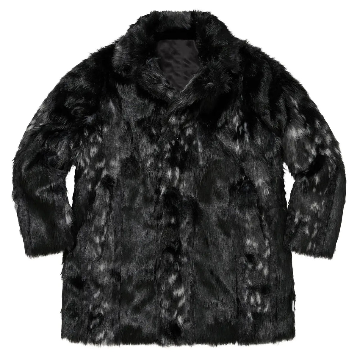 Supreme Black Lynx Faux Fur Windstopper Overcoat