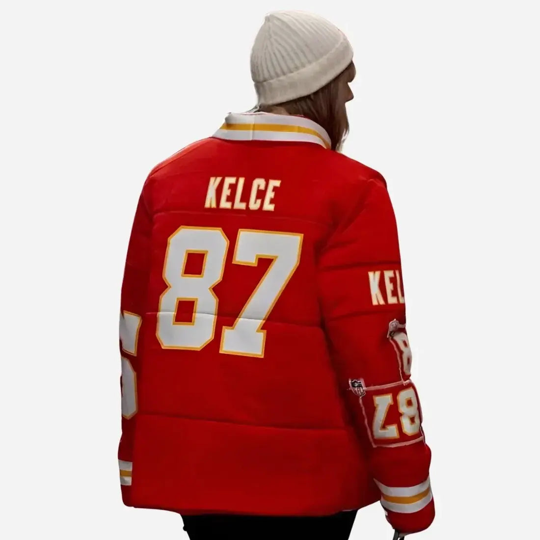 Taylor Swift Kelce 87 Red Puffer Jacket