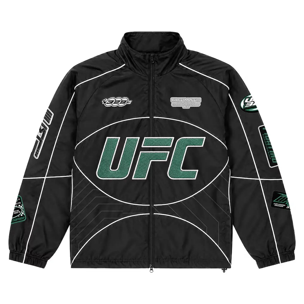 UFC 329 Full-Zip Black Racing Jacket