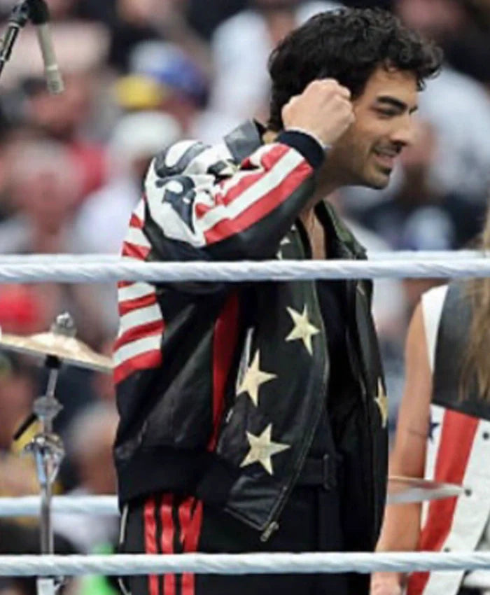 Joe Jonas WrestleMania 42 Star Leather Jacket