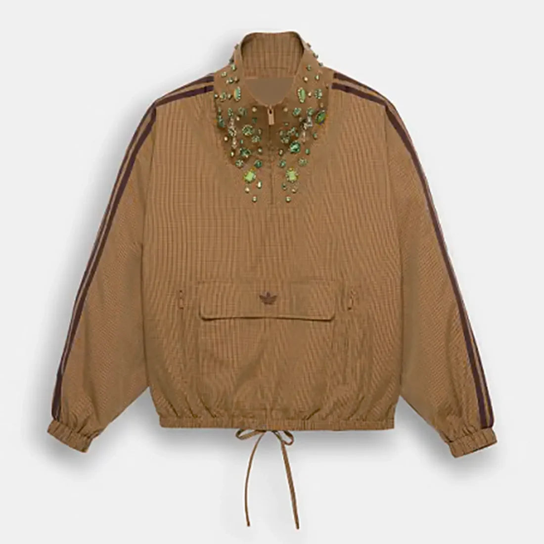 adidas brown embellished jacket