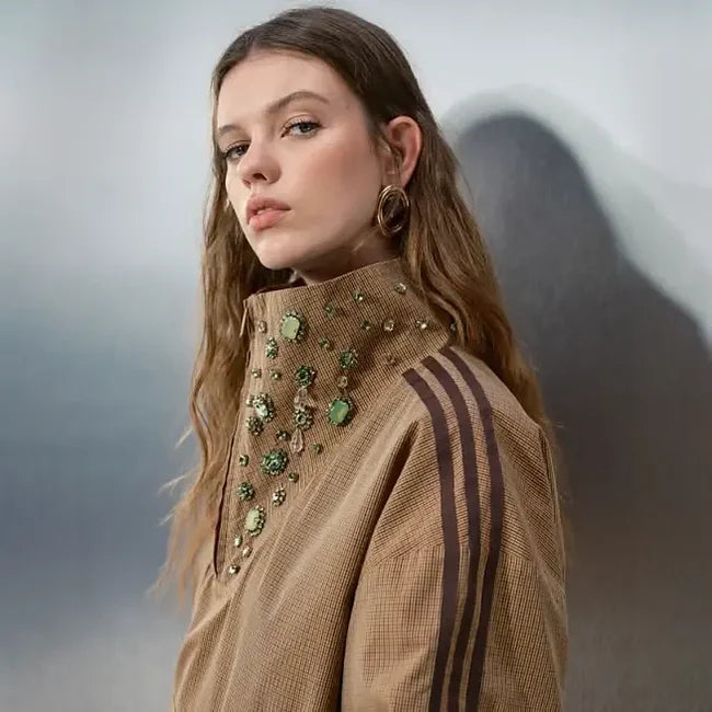 adidas x asos embellishment brown track jacket