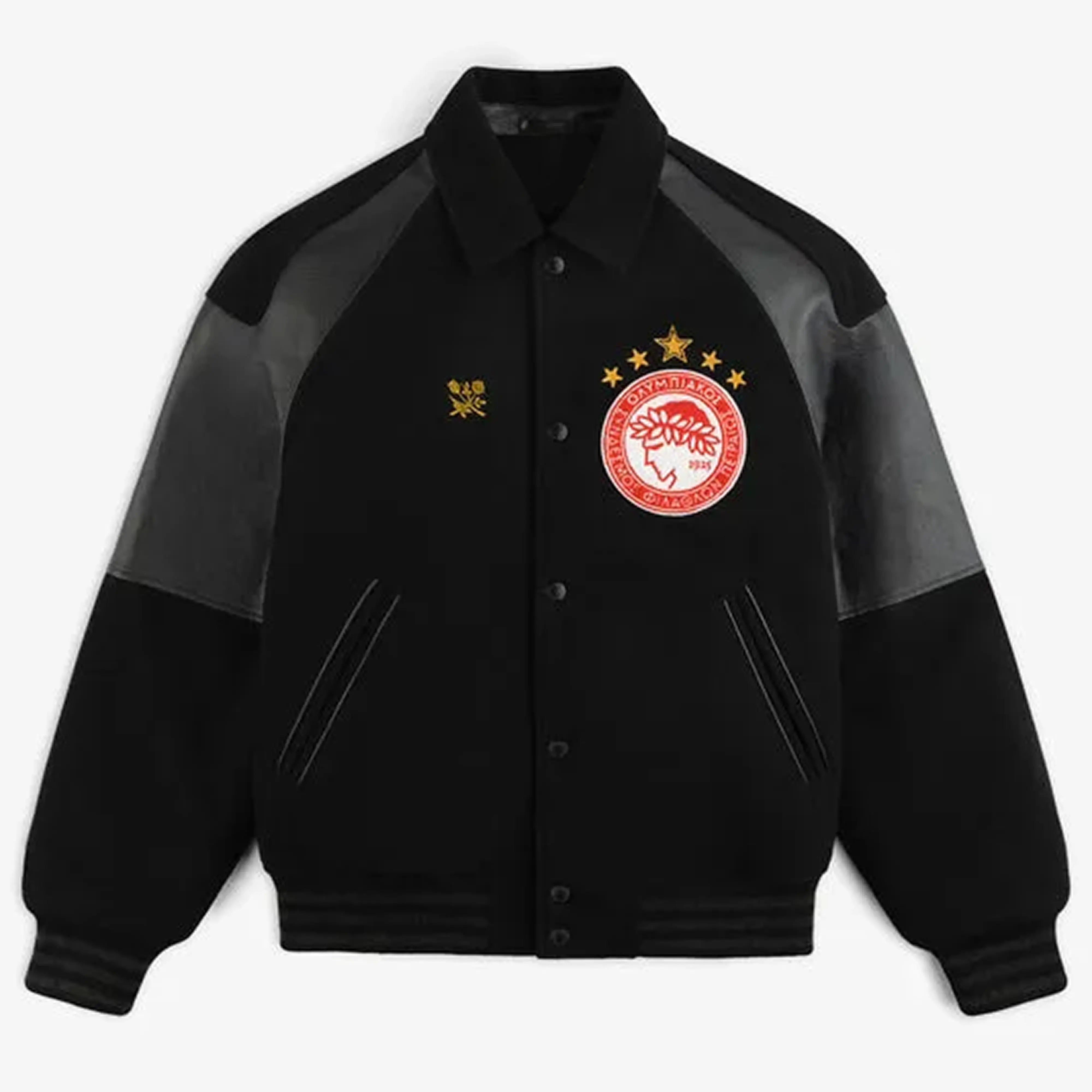 ald-inspired olympiaco fc team leather jacket