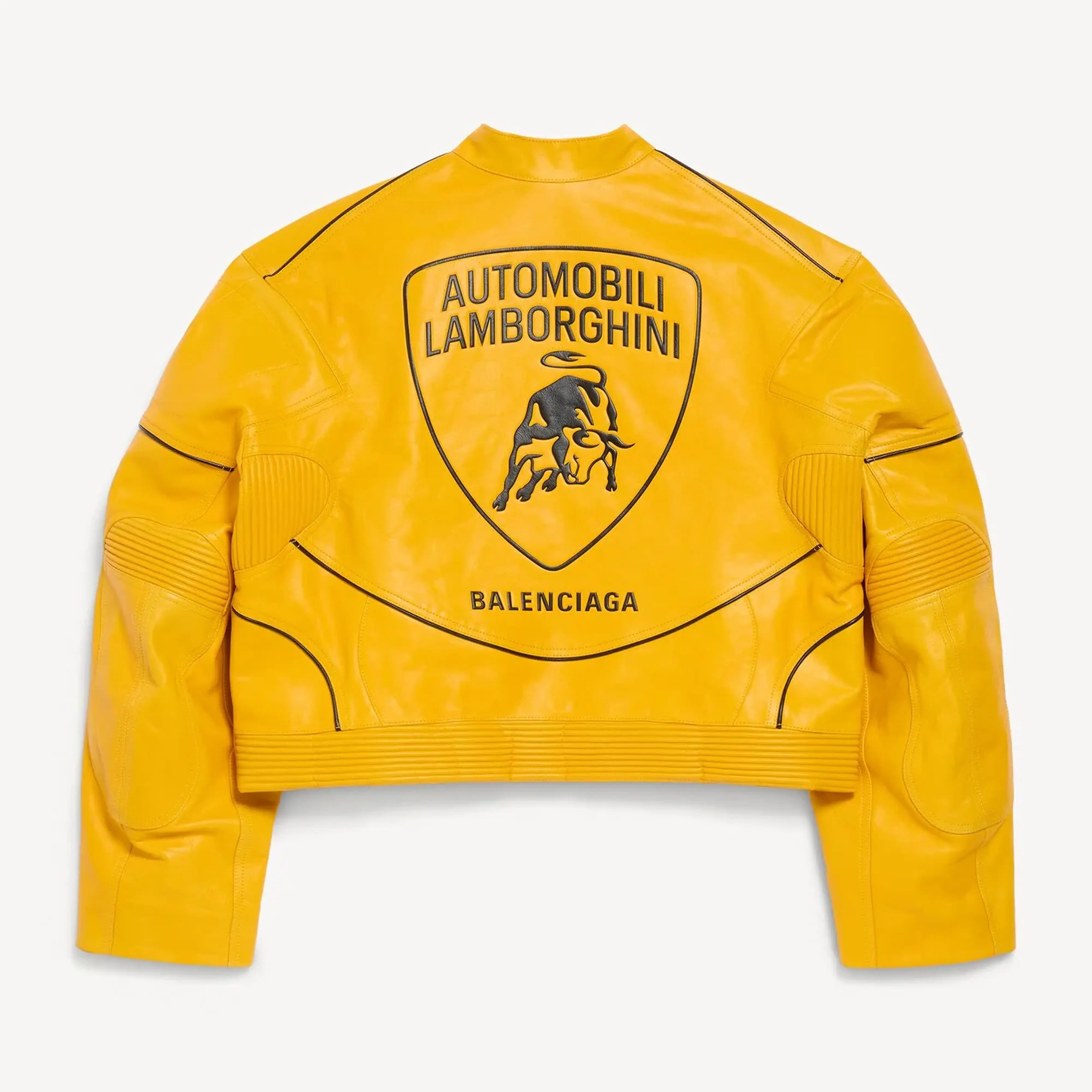 balenciaga lamborghini yellow biker jacket