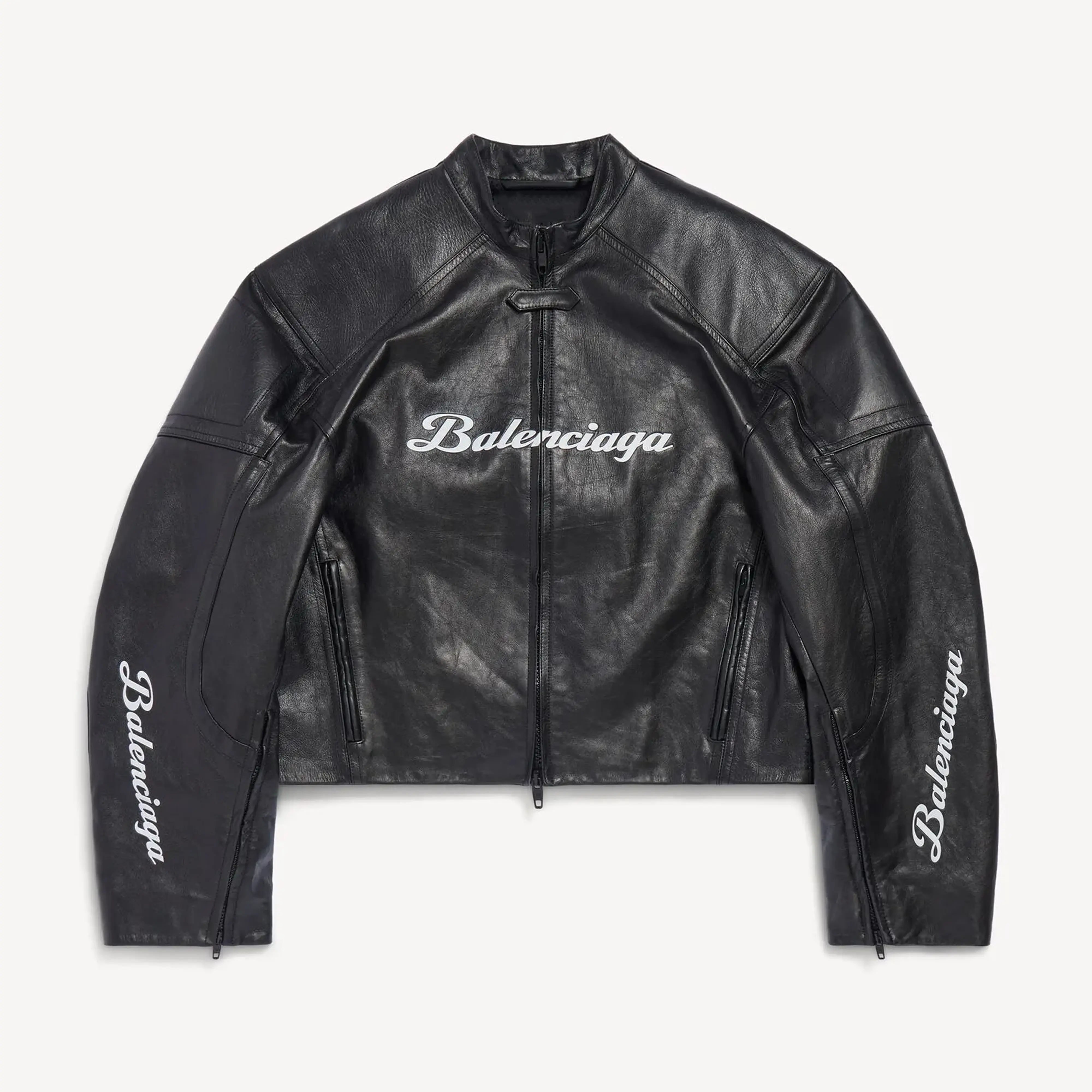 balenciaga x lamborghini black biker jacket