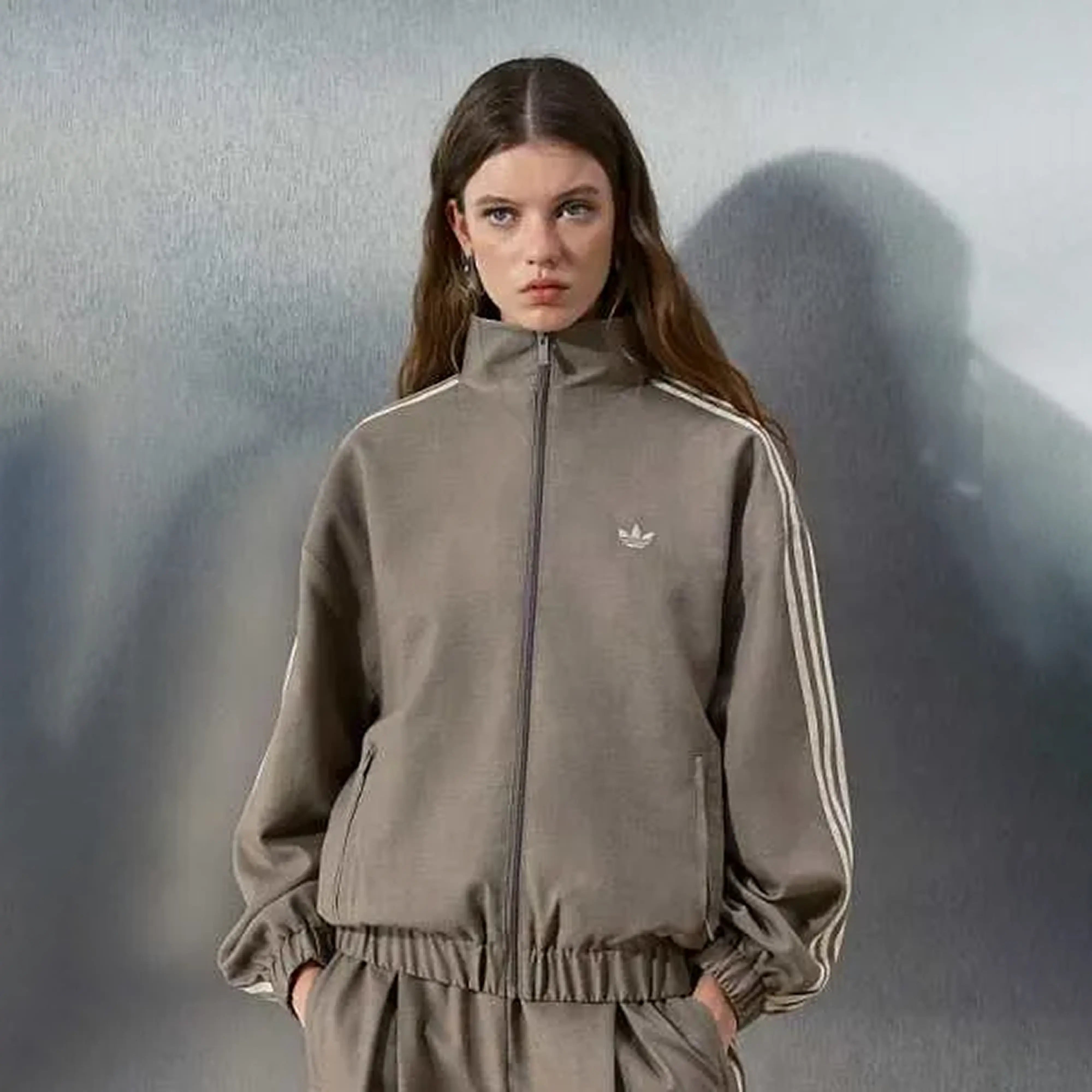 beige track jacket adidas asos