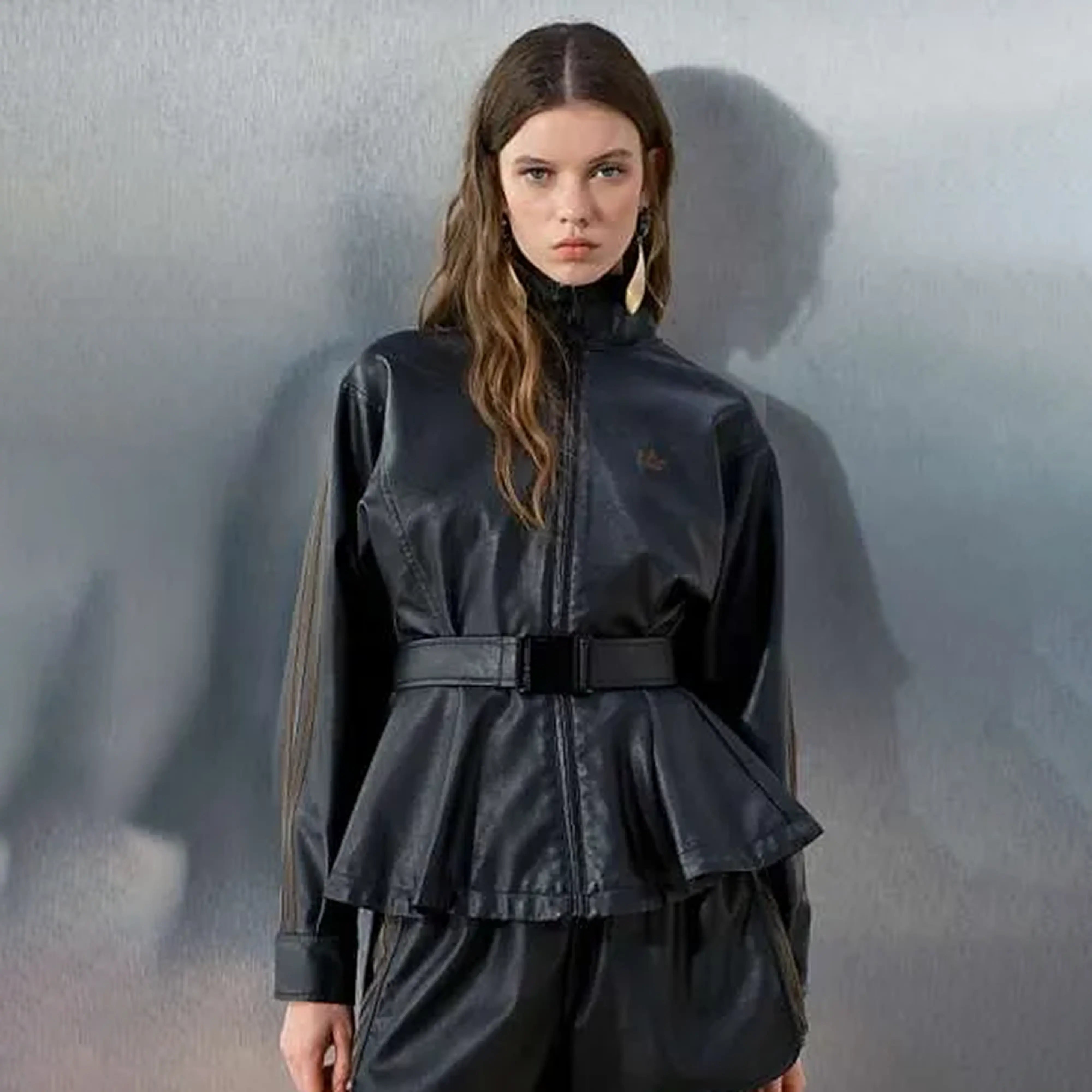 black adidas asos faux jacket