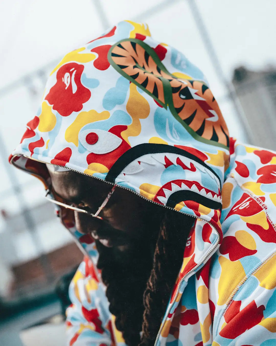 Marshawn Lynch BAPE Camo Shark Multicolor hoodie
