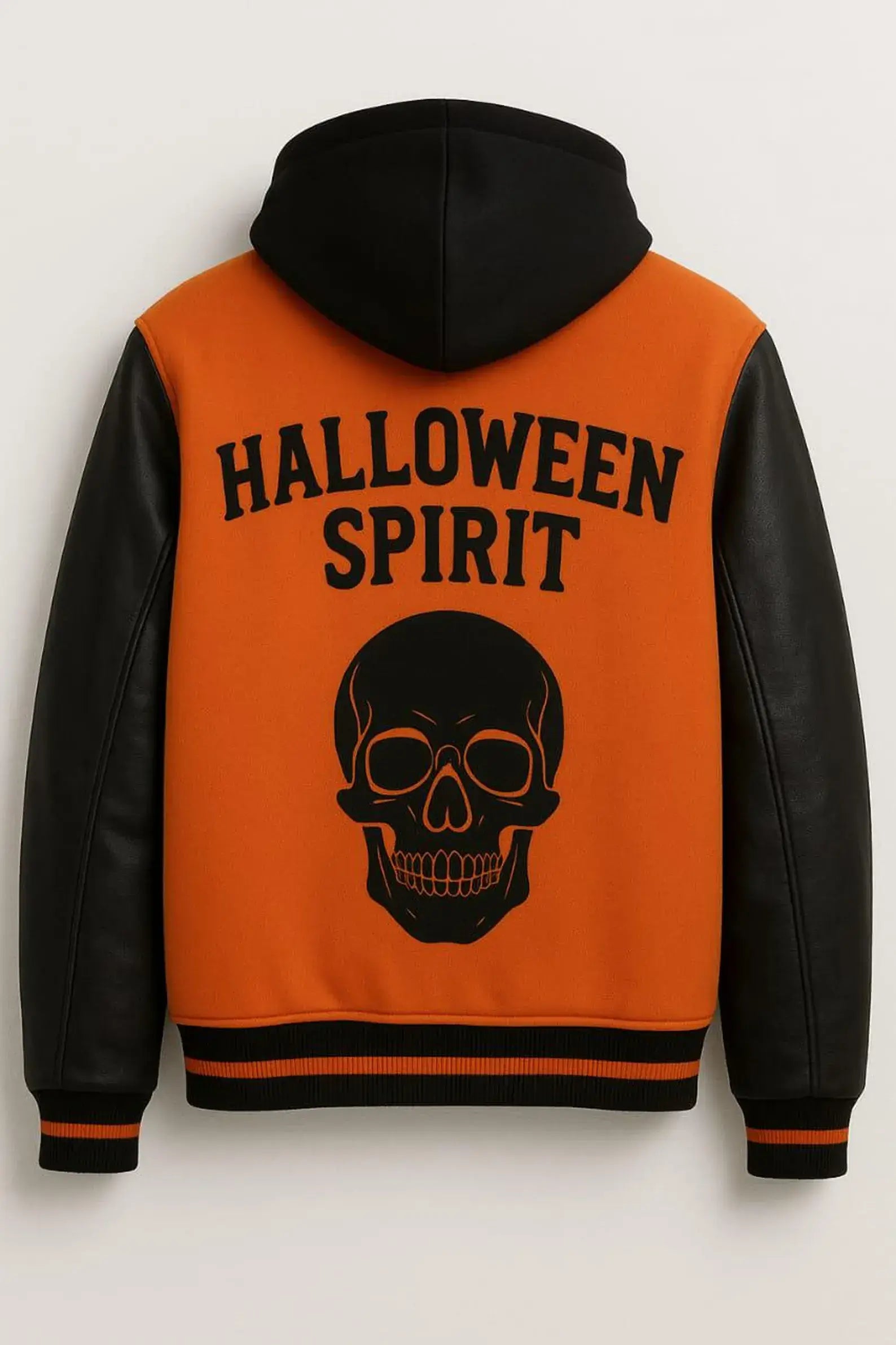 Halloween Skull Orange and Black Jacket For Men & Women