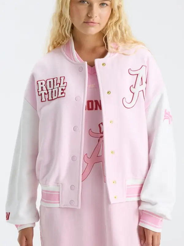 Fanatics x LoveShackFancy Collegiate Varsity Jacket