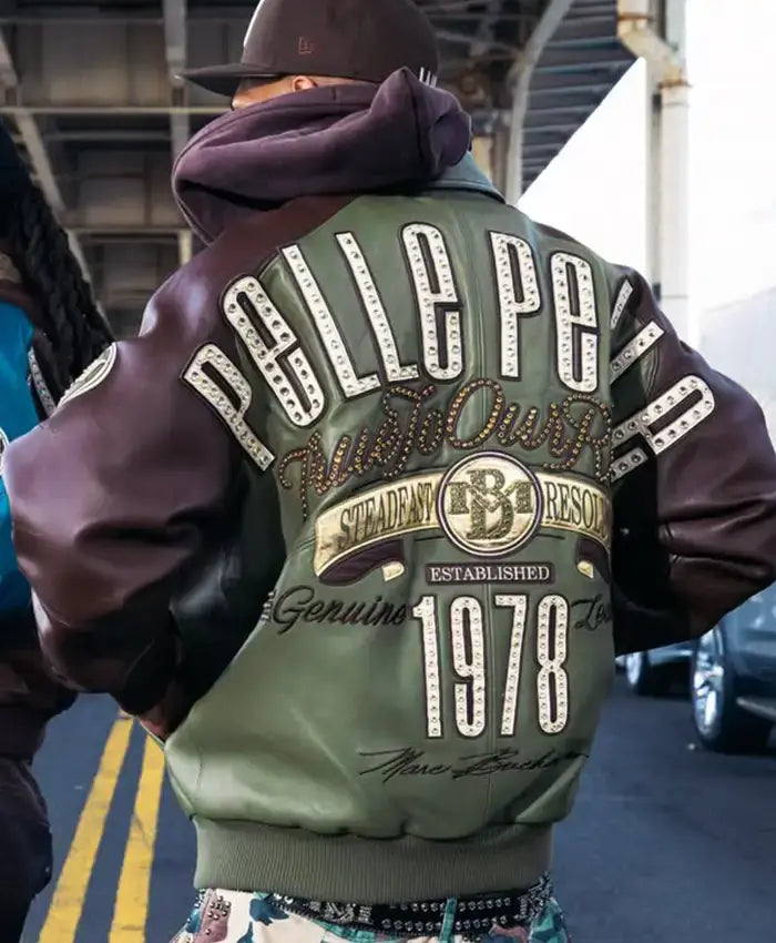 Pelle Pelle True To Our Roots Green Leather Brown & Green Jacket