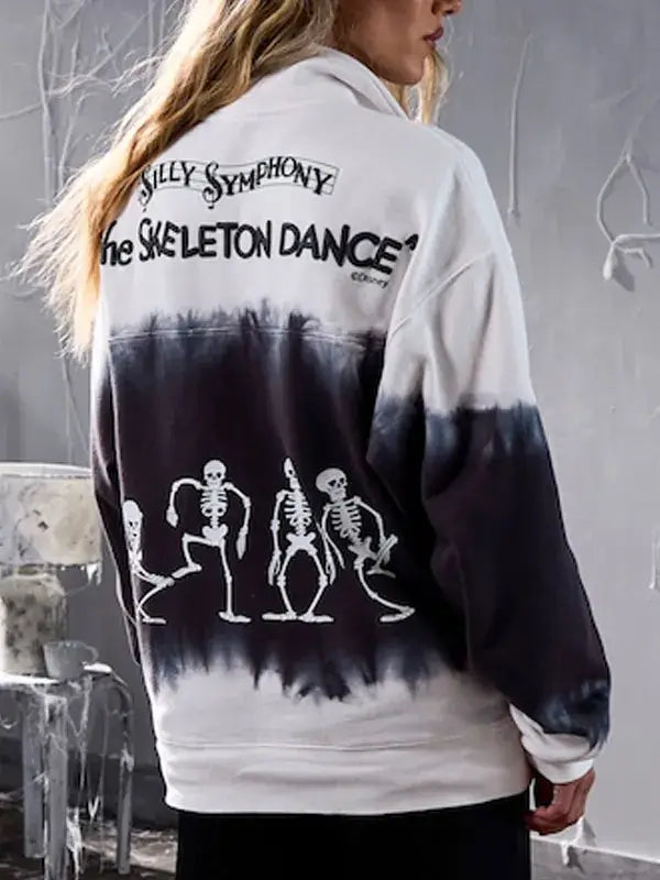 The Skeleton and Mickey Mouse Dance Black & White Sweatshirt 