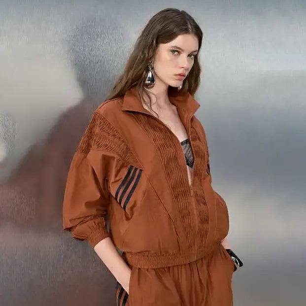 pleated panels track jacket