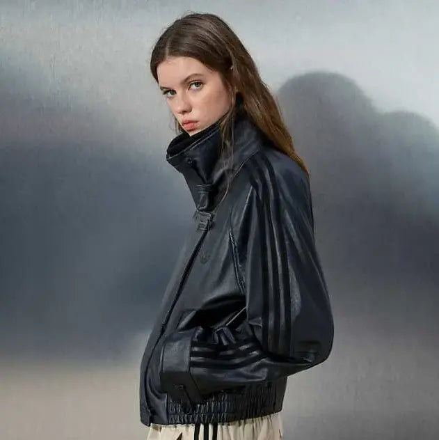 recreated adidas x asos oversized leather jacket